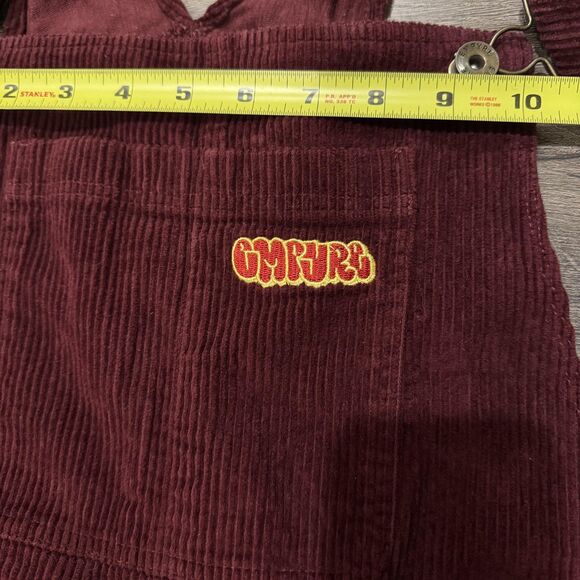Empyre Overalls Womens Medium Maroon Corduroy Relax Bib Pants Skate Casual - Picture 5 of 11